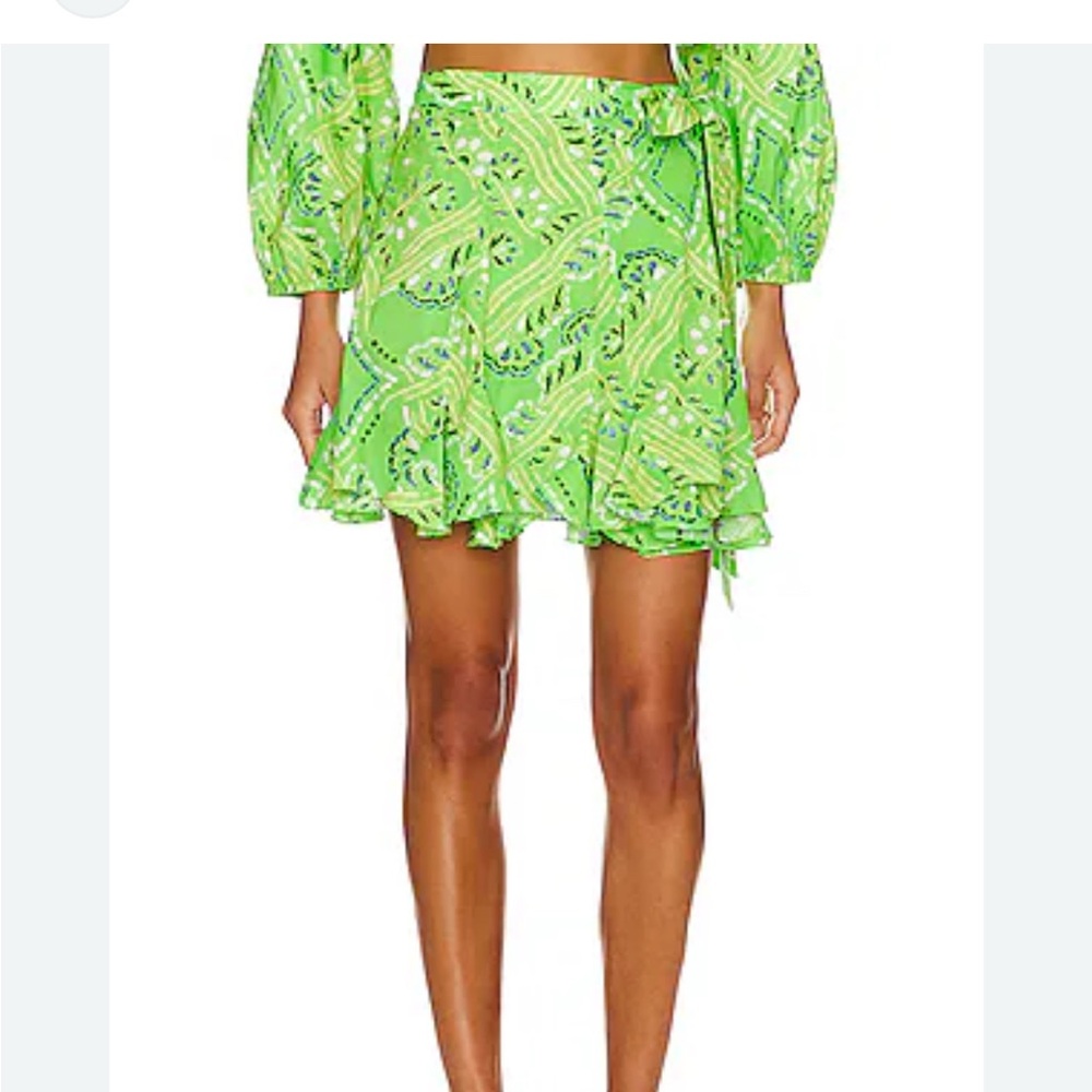 Rhode willow skirt in lime diamond stitch